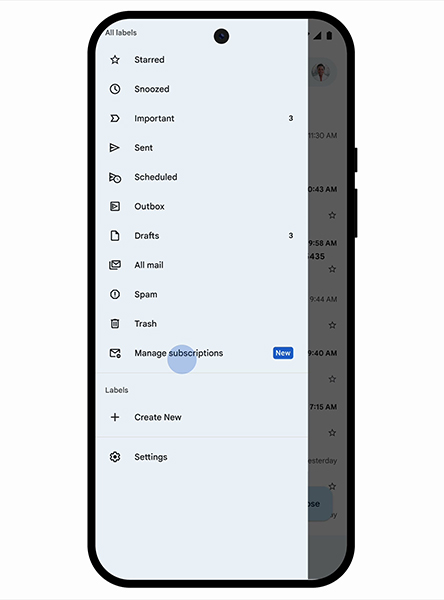 Gmail Manage subscriptions