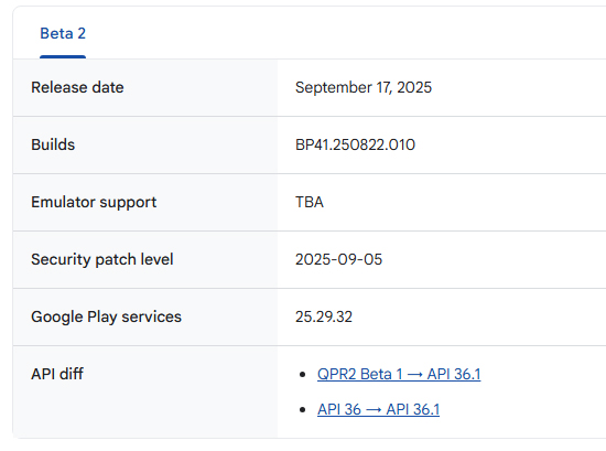 Android 16 QPR2 Beta 2