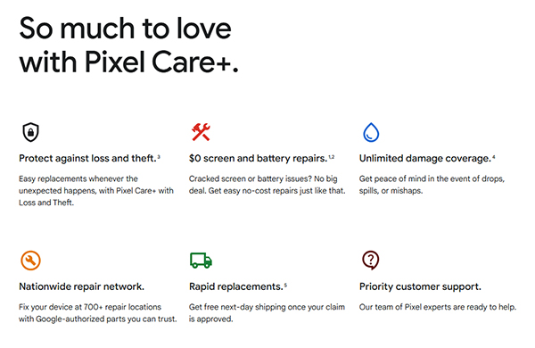 Pixel Care+ 保护方案