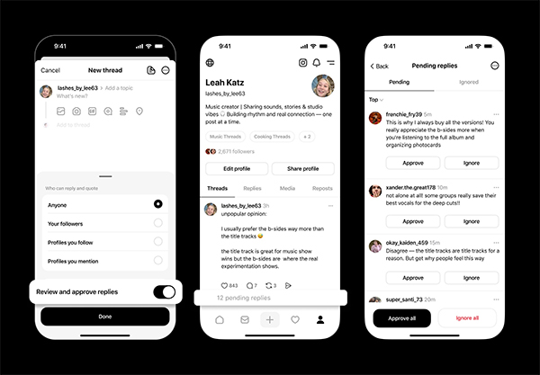 Threads 推出全新“回复审批”功能