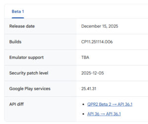 Android 16 QPR3 Beta 1