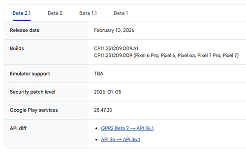 Android 16 QPR3 Beta 2.1