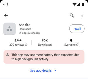 Play Store App Battery Drain