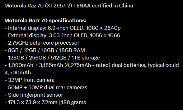 XT2657-2 Specification