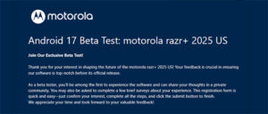 Motorola Android 17 Beta