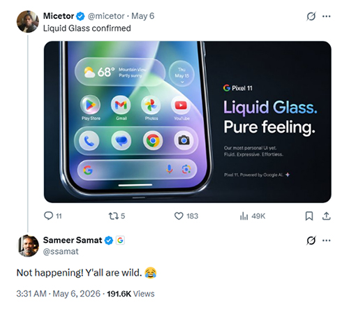 Android 不跟風 否認Liquid Glass