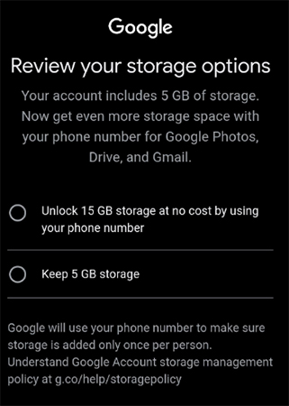 Google 帳戶 5GB 免費雲端儲存空間