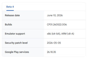 Android 17 QPR1 Beta 4